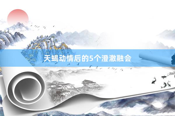 天蝎动情后的5个澄澈融会